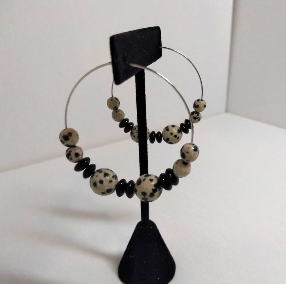 Dalmatian Vibes Silver Hoops